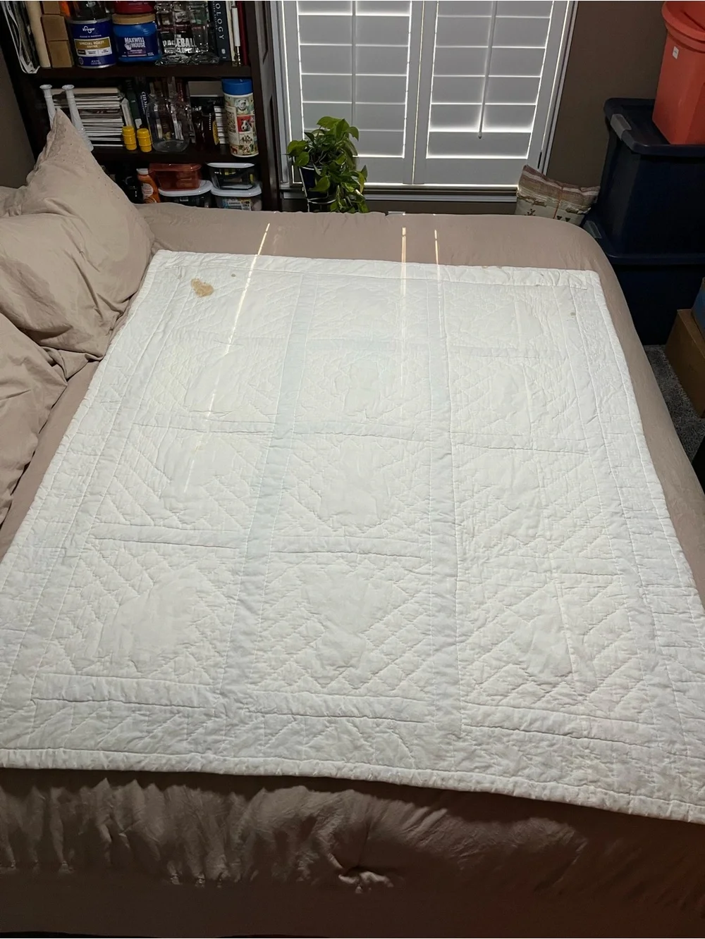 Vtg  Americana Bear Patchwork Quilt Throw Lap Blanket Cottagecore 48 x 57